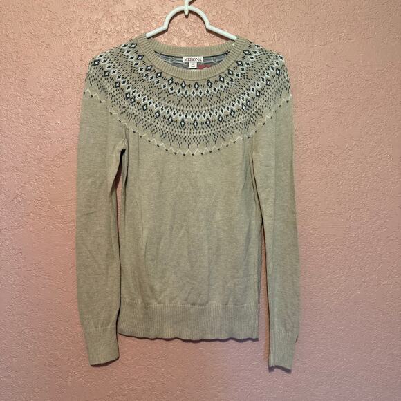 Merona NWT Sweater Tan Cream Long Sleeve Womens Small Shirt New With Tags - Picture 1 of 6